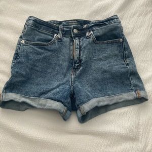 High waisted denim shorts